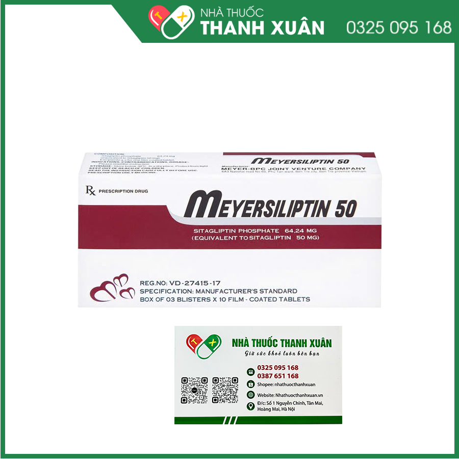 Meyersiliptin 50 thuốc điều trị đái tháo đường tuýp 2